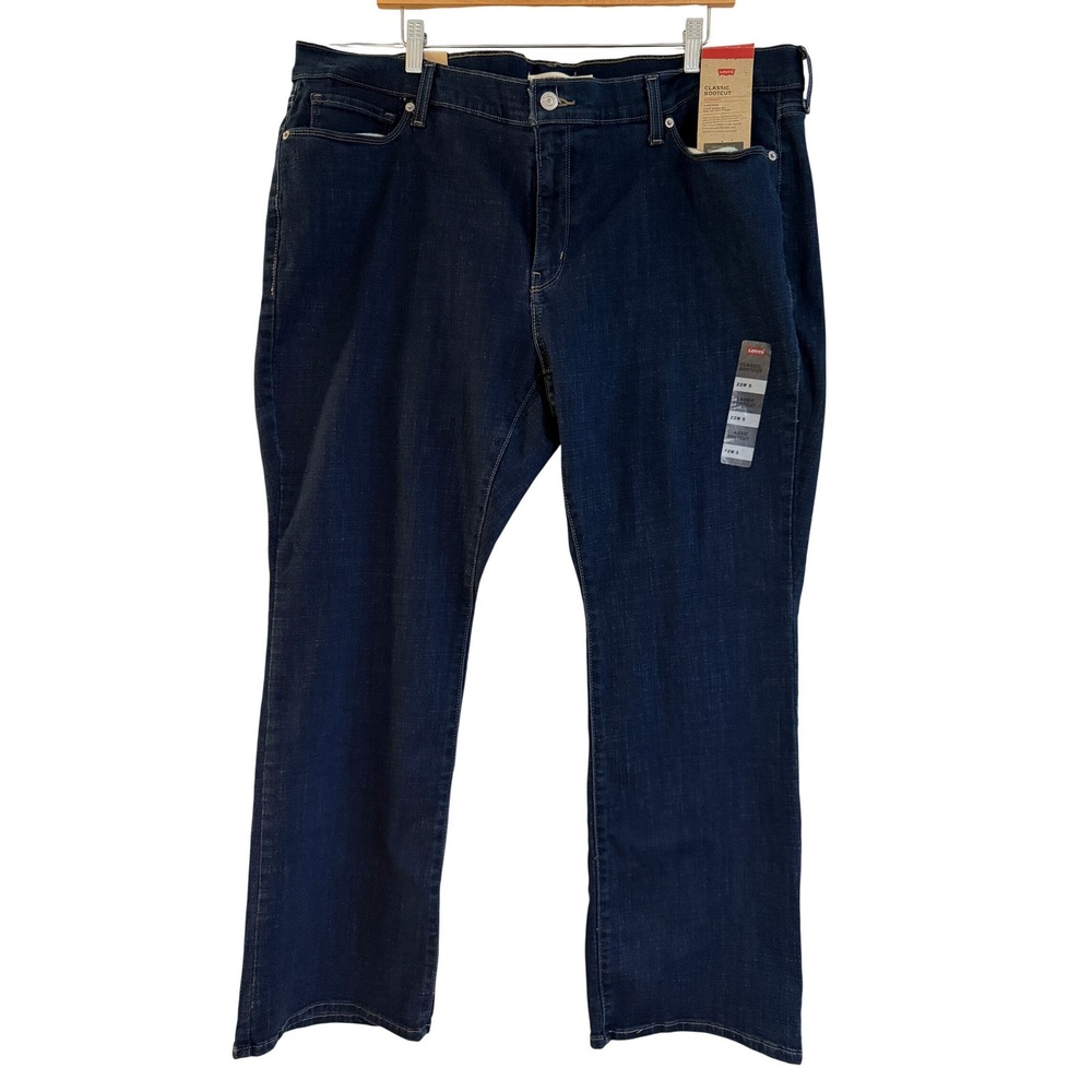 Levis‎ Womens Classic Bootcut Jeans 22W S Dark Wash Hypersoft Mid Rise 236490012